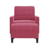 Fauteuil avec repose-pied Rouge bordeaux 60 cm Velours