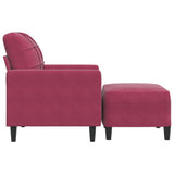 Fauteuil avec repose-pied Rouge bordeaux 60 cm Velours