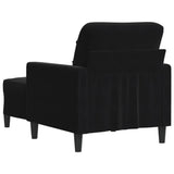 Fauteuil avec repose-pied Noir 60 cm Velours