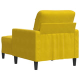 Fauteuil avec repose-pied jaune 60 cm velours