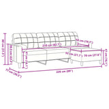 Canapé à 3 places avec repose-pieds Rose 210 cm Velours