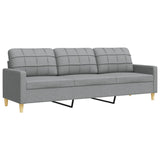 Ensemble de canapés 3 pcs gris clair tissu