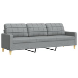 Ensemble de canapés 4 pcs avec repose-pied gris clair tissu