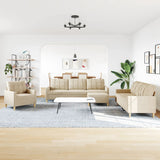 Ensemble de canapés 4 pcs avec repose-pied crème tissu