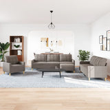 Ensemble de canapés 4 pcs avec repose-pied taupe tissu