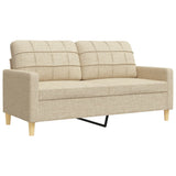 Ensemble de canapés 3 pcs avec coussins décoratifs crème tissu