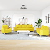 Ensemble de canapés 3 pcs coussins décoratifs jaune clair tissu