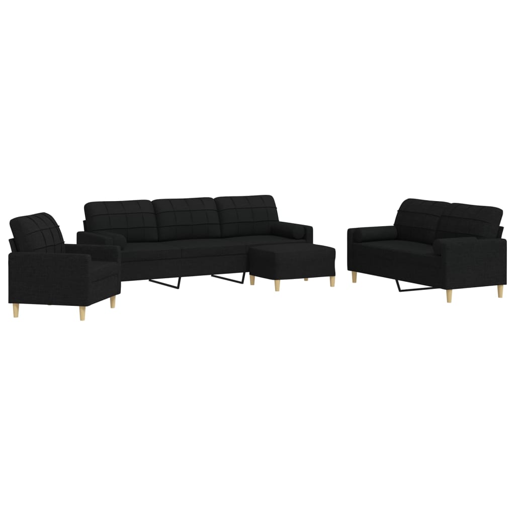 Ensemble de canapés 4 pcs repose-pied et coussins décoratifs