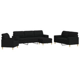Ensemble de canapés 4 pcs repose-pied et coussins décoratifs