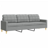 Ensemble de canapés 3 pcs avec repose-pied gris clair tissu