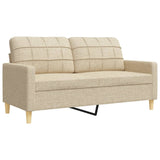 Ensemble de canapés 3 pcs avec repose-pied crème tissu