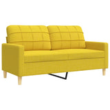 Ensemble de canapés 2 pcs coussins décoratifs jaune clair tissu