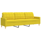 Ensemble de canapés 2 pcs coussins décoratifs jaune clair tissu