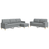 Ensemble de canapés 3 pcs repose-pied et coussins décoratifs
