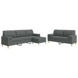 Ensemble de canapés 3 pcs repose-pied et coussins décoratifs