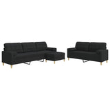 Ensemble de canapés 3 pcs repose-pied et coussins décoratifs