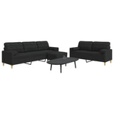 Ensemble de canapés 3 pcs repose-pied et coussins décoratifs