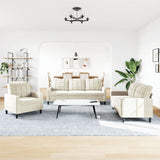 Ensemble de canapés 3 pcs avec coussins Crème Velours