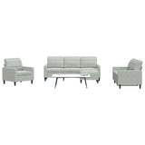 Ensemble de canapés 4 pcs avec coussins Gris clair Velours