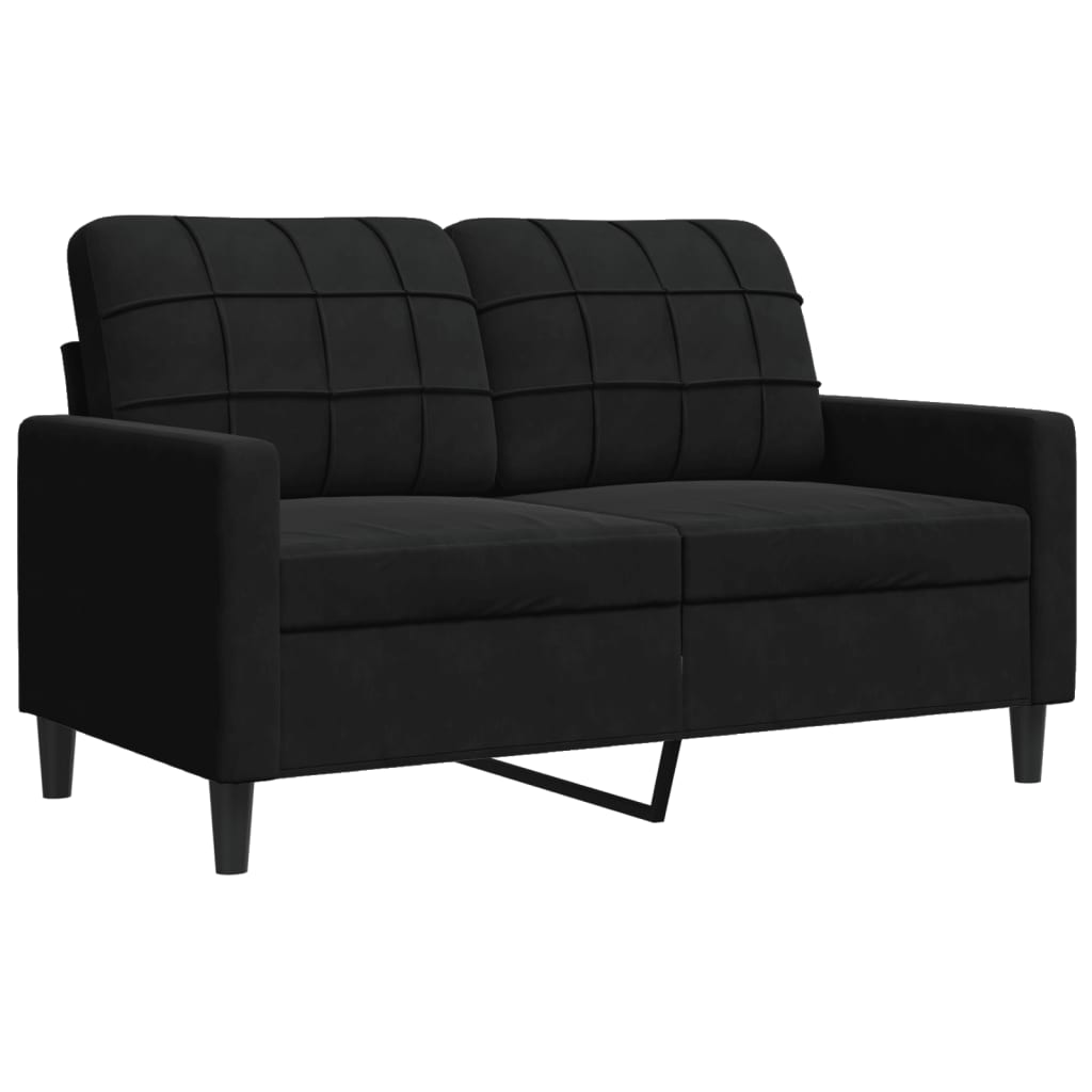 Ensemble de canapés 4pcs et coussins et traversins noir velours