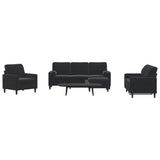 Ensemble de canapés 4pcs et coussins et traversins noir velours