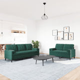 Ensemble de canapés 2 pcs avec coussins et traversins velours