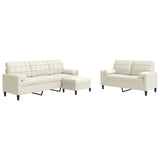 Ensemble de canapés 3 pcs avec coussins et traversins velours