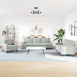 Ensemble de canapés 4 pcs avec coussins Gris clair Velours