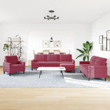 Ensemble de canapés 4 pcs avec coussins Rouge bordeaux Velours