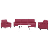Ensemble de canapés 4 pcs avec coussins Rouge bordeaux Velours