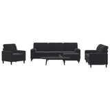 Ensemble de canapés 4pcs et coussins et traversins noir velours