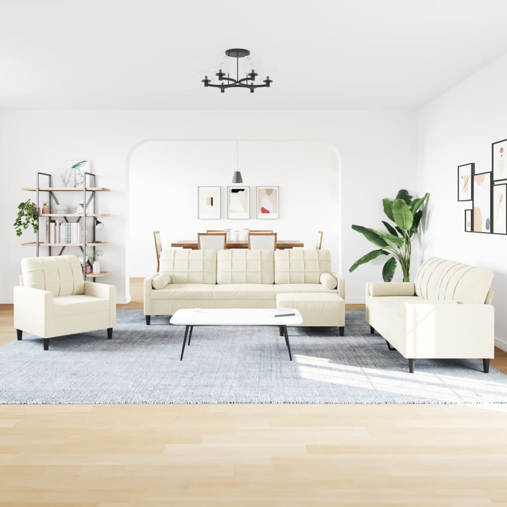 Ensemble de canapés 4 pcs avec coussins et traversins velours