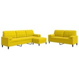 Ensemble de canapés 3 pcs avec coussins et traversins velours