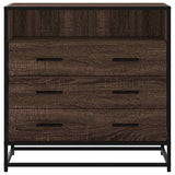 Commode chêne marron 70x41x70 cm bois d'ingénierie