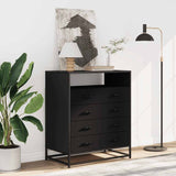 Commode noir 70x41x83,5 cm bois d'ingénierie