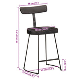 Tabourets de bar lot de 2 noir 49x43x79 cm bois manguier massif