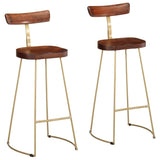 Tabourets de bar lot de 2 49x43x103 cm bois de manguier massif