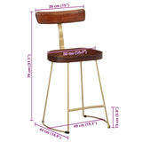 Tabourets de bar lot de 2 49x43x79 cm bois de manguier massif