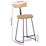 Tabourets de bar lot de 2 49x43x88 cm bois de manguier massif