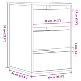 Commode d'angle vieux bois 40x41x58 cm bois d'ingénierie