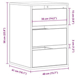 Commode d'angle chêne artisanal 40x41x58 cm bois d'ingénierie