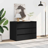 Commode d'angle noir 80x41x58 cm bois d'ingénierie