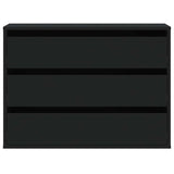 Commode d'angle noir 80x41x58 cm bois d'ingénierie