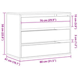 Commode d'angle chêne artisanal 80x41x58 cm bois d'ingénierie