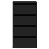 Commode d'angle noir 40x41x76 cm bois d'ingénierie