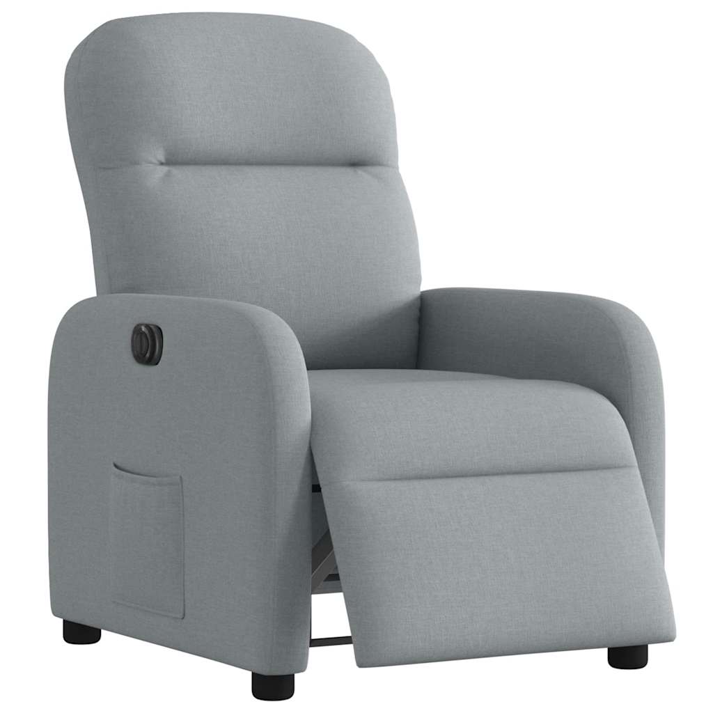 Fauteuil inclinable électrique Gris clair Tissu