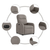 Fauteuil inclinable électrique Taupe Tissu