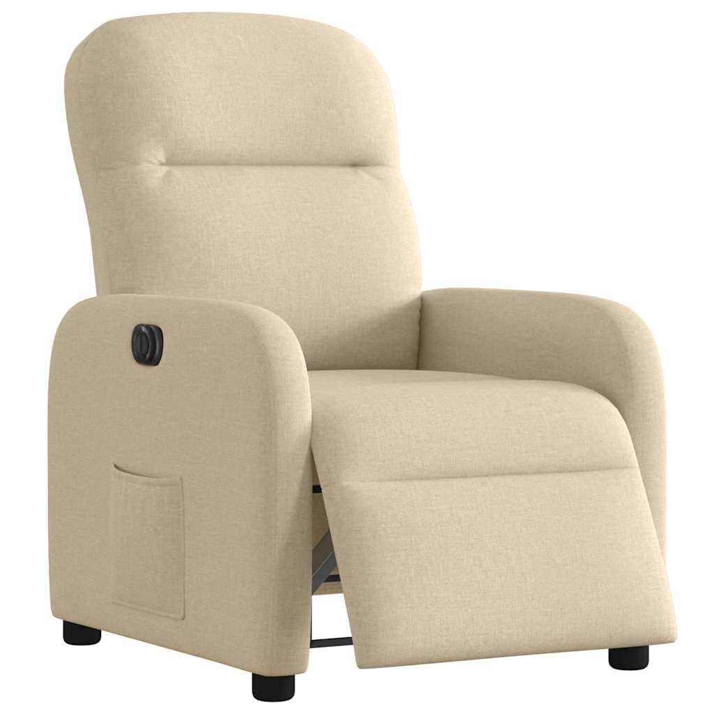 Fauteuil inclinable électrique Crème Tissu