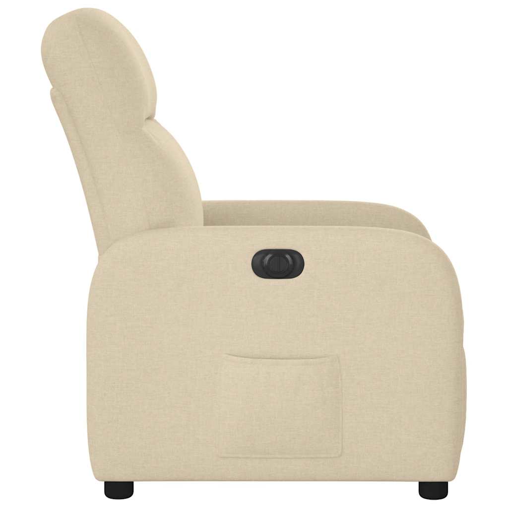 Fauteuil inclinable électrique Crème Tissu