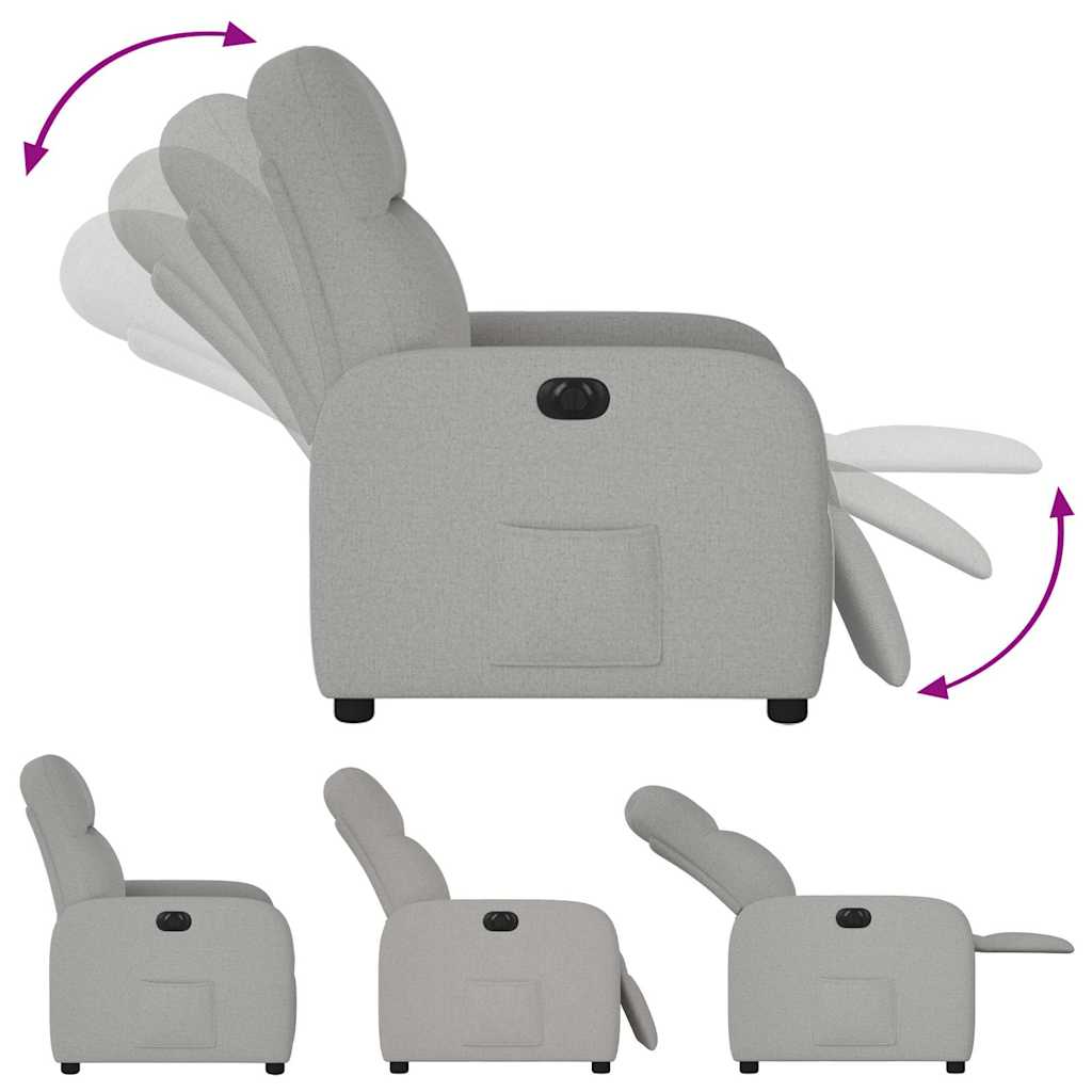 Fauteuil inclinable électrique gris nuage tissu